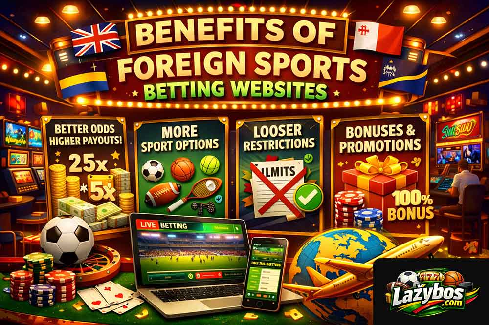 Plakatai su užsienio lažybų privalumais